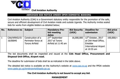 ABRIDGED BID NOTICE UNDER OPEN DOMESTIC BIDDING