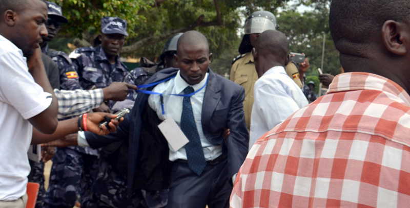 Besigye supporters were arrested near Uganda's Parliament  on Friday 19/06/2015 