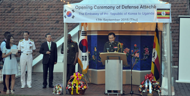 Unveiling of Lt Colonel Yongbae the South Korean Defence Attache in Uganda
