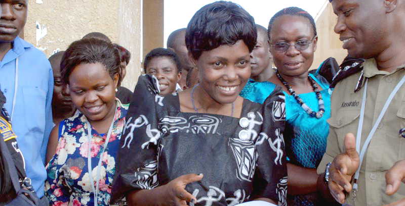 Maureen Kyalya, in black is the first Musoga to stand for president of Uganda