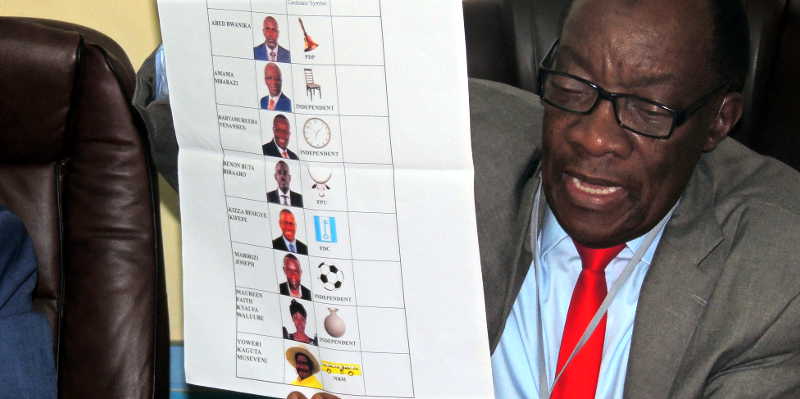 How it will look like. Uganda's 2016 Presidential ballot paper