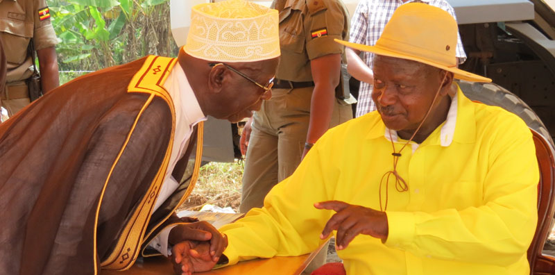 President Museveni with Sheik Obeid Kamulegeya in a recent photo