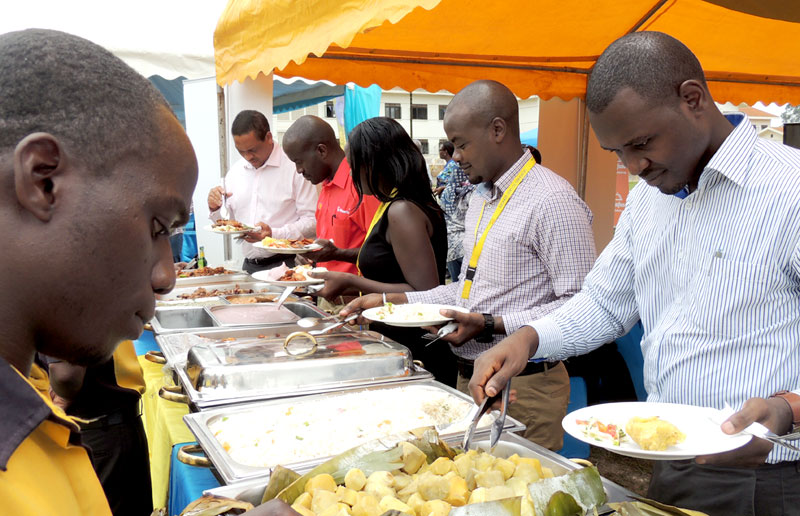 Some of the guests that graced the occasion testing the food variety