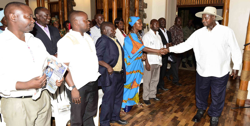 President Museveni with Kasese leaders