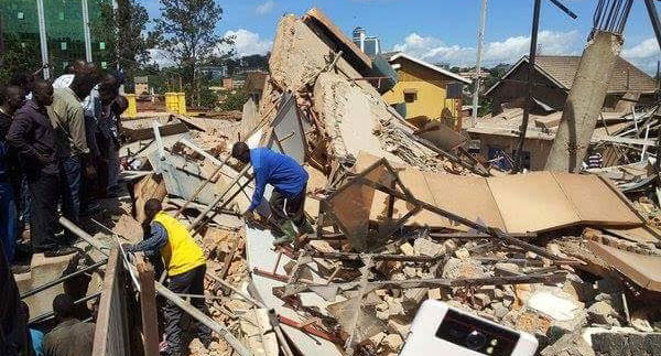 The recently collapsed Makerere building