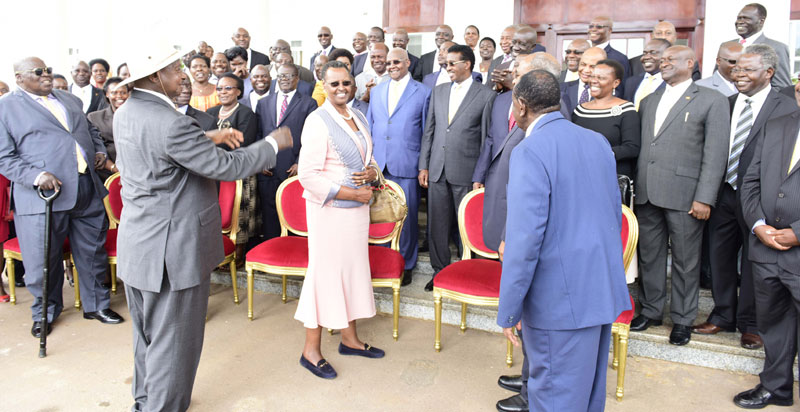 President Museveni with some of the cabinet members