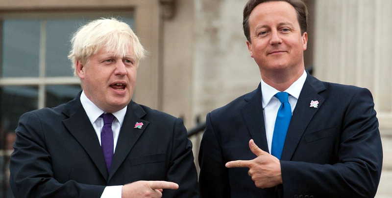 IT's You. Not it's you: Boris Johnson (l) has 'quit' the Conservative Leadership race after David Cameron (r) said he will resign