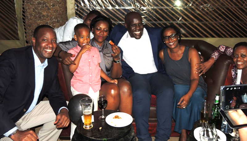 Kasule Hakim with family and friends at a party in Kampala recently
