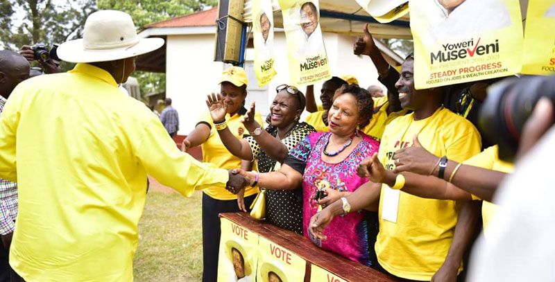 President Museveni with his people