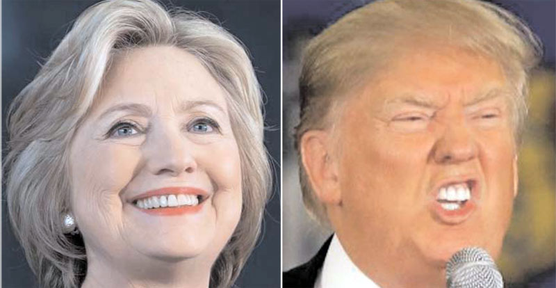 US contenders Hillary Clinton and Donald Trump