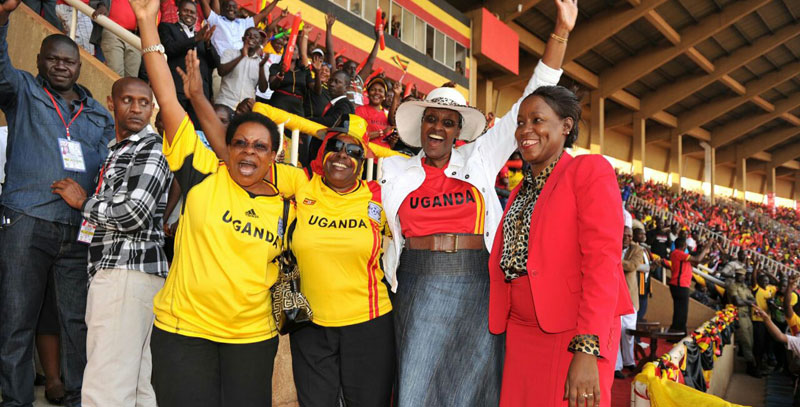 Kampala Minister Betty Kamya, First Lady Janet Museveni, Minister Nakiwala Kiyingi celebrate Ugandas win