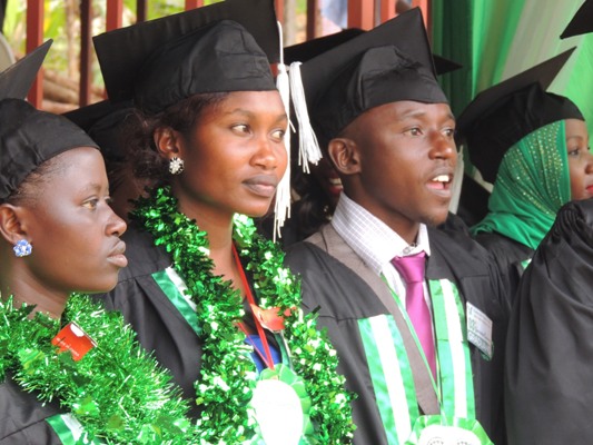 Graduands waiting for their names to be read (photo by Gabriel Buule)