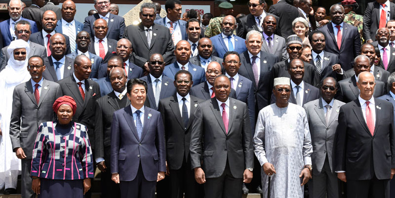 African leaders with the Japanese prime minister recently in Nairobi