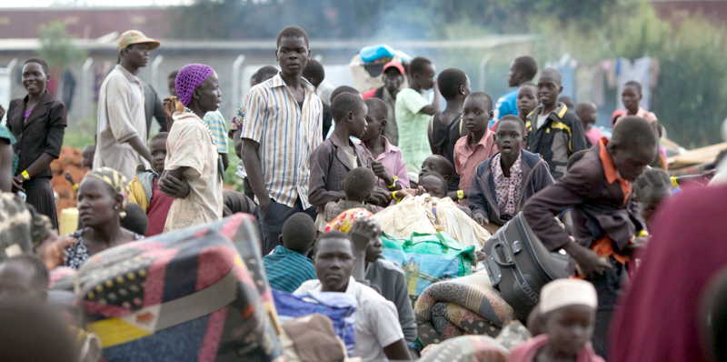 South Sudan refugees in a camp in Uganda