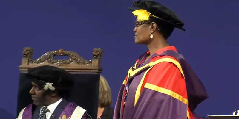 Winnie Byanyima after getting the honorary degree