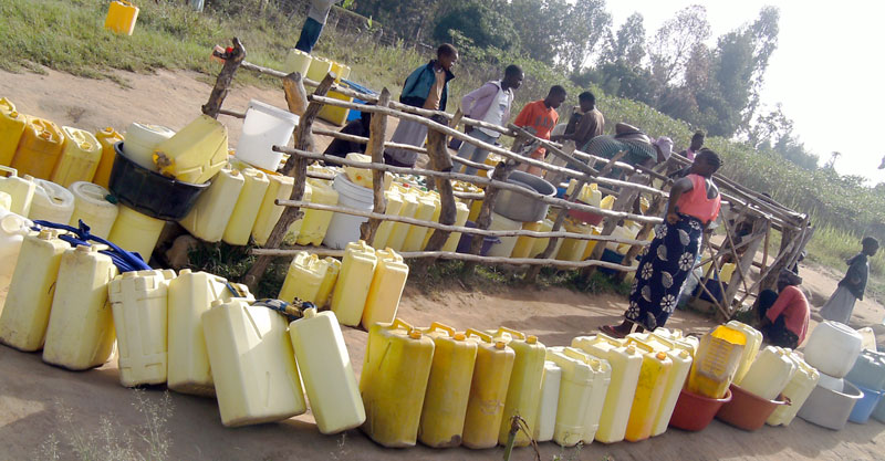 Water shortage: People-line up for water-in Arua