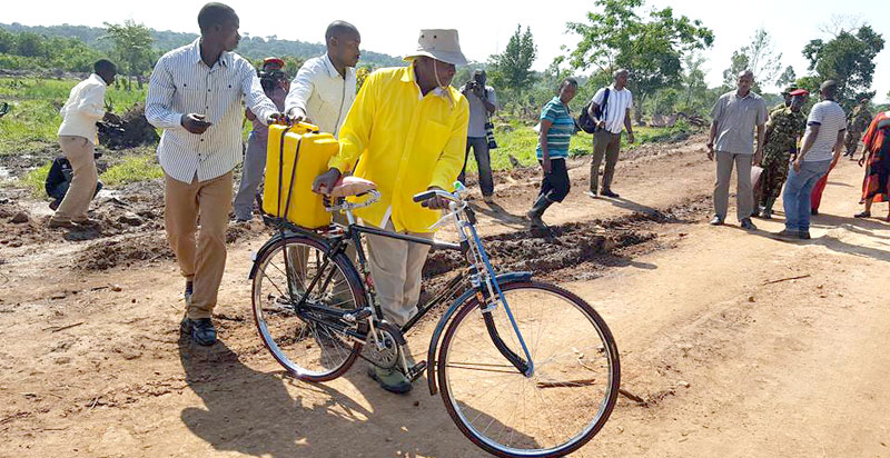 President Museveni using smaller means for irrigation