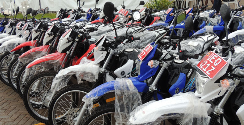 The motorcycles which US Embassy donated to ministry of Health