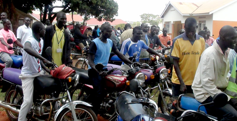 Boda boda cyclists in Gulu