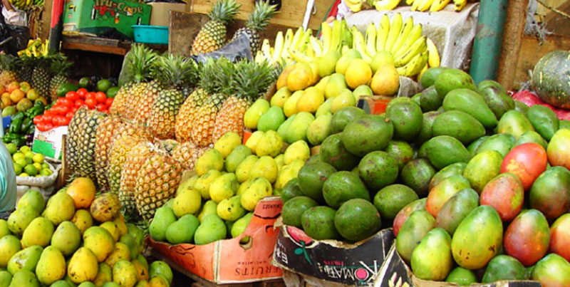 A fruit stall in Kireka market