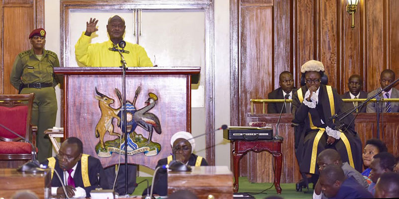President addressing Parliament