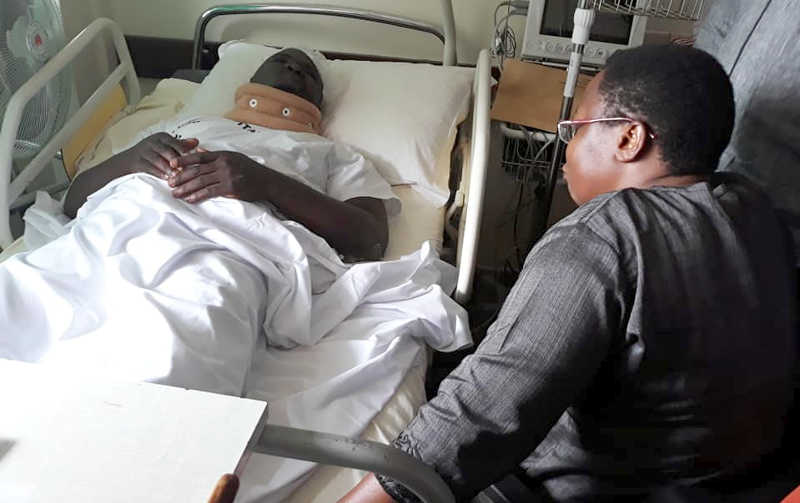 Mukono municipality MP Betty Nambooze visited MP Zaake, despite her health not being in good health. She returned to Uganda a few weeks ago from India where she had gone for medical help after the damage she suffered during a fight in Parliament last September during the lifting of the Age Limit Constitutional Amendment bill