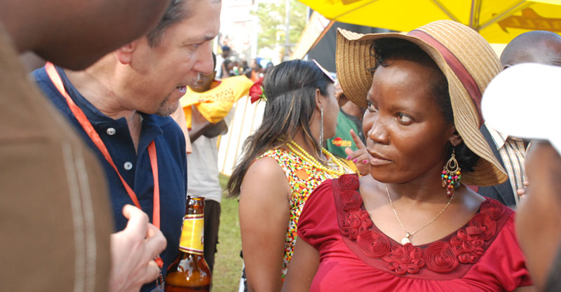 Jennifer Musisi with revelers during a past festival