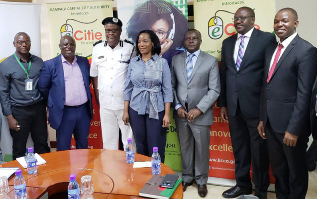 KCCA ED Jennifer Musisi and Traffic boss Steven Kasiima and other KCCA officials