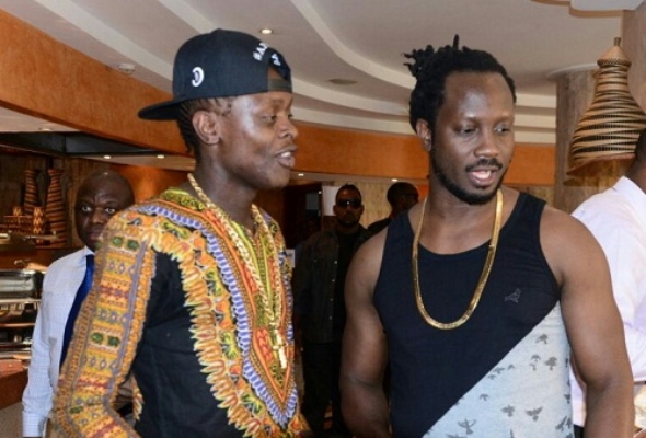 uganda's legendary artists Chameleone (L) Bebe cool (R)