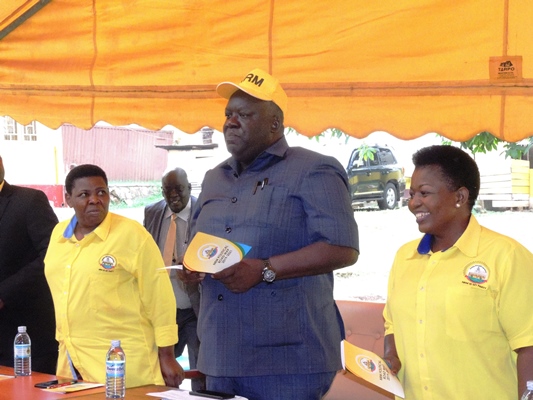 from( L-R) NRM national Treasurer Rose namayanja sam Engola and kasule lumumba