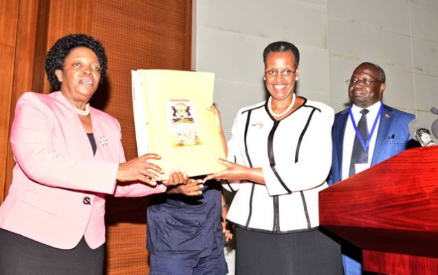 Janet Museveni recieves results from Okwal