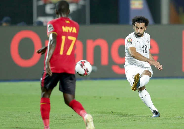 Salah scored Egypt's first goal through a free kick