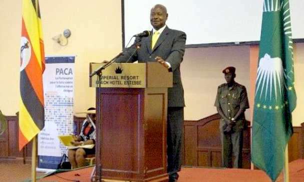 President Museveni opening the Partnership for Aflatoxin Control in Africa (PACA) meeting that was held in Entebbe in 2018. Controlling Aflatoxin in foods and grains in one of the ways through which AU hopes to reduce PHL and boost intra-state trade. Unfortunately, Uganda is yet to ratify the Malabo protocol to enforce the commitment