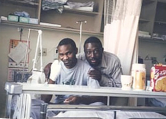 An undated photo of Kasagga in the back with his partner