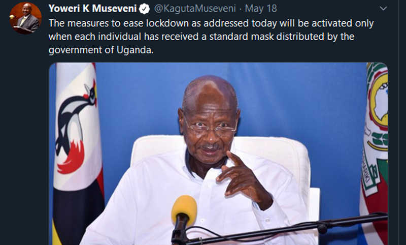 Museveni twitter post