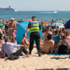 Police in England stopped beach parties after many people ignore social distancing rules