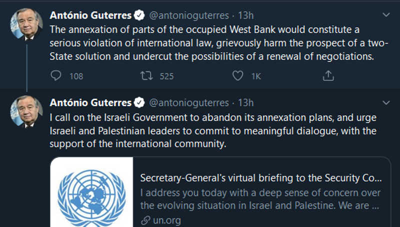 UN Secretary General Antonio Guterres views