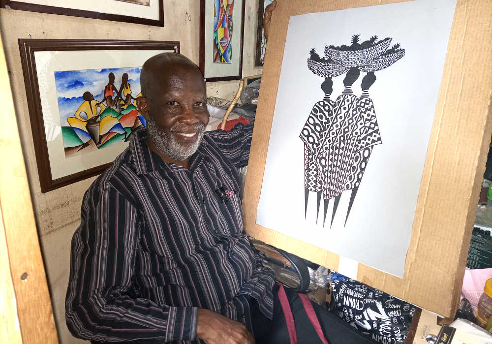 Nuwa Wamala Nnyanzi at his Studio