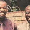 Oscar Industries boss Mohan Kiwanuka (right) with his son Ssebuliba back in the day when Dad and Son were going on well. Now, due to the legal battle and the long illness, they are distant relatives