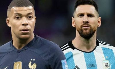 Kylian Mbappe, left and Lionel Messi will seek to make history for themselves and for their countries