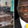 A photo showing the two crashed vehicles and that of the deceased MP