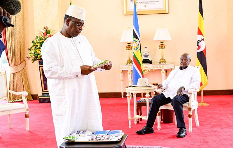 Museveni-marketing-milk-to-Senegals-Maki-Sall