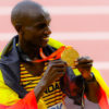 Joshua Cheptegei after winning the 3rd consecutive gold medal at the World Athletics Championship