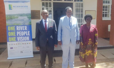 Minister Cheptoris witnessed the handover of the NBI ED office from Eng. Sylvester Matemu (left) to Dr. Florence Adongo
