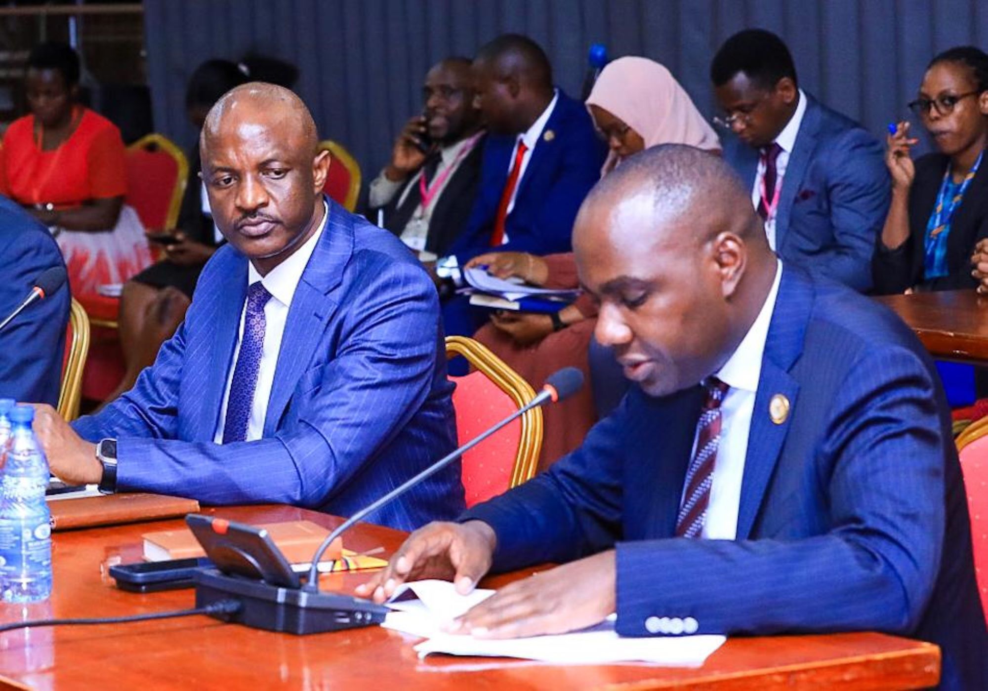 Ramathan Ggoobi (left) and Hon. Henry Musasizi appearing before the House Committee on the Budget on Tuesday, 13 May 2025