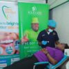 Client receives a professional dental review at the ICEA LION wellness camp.
