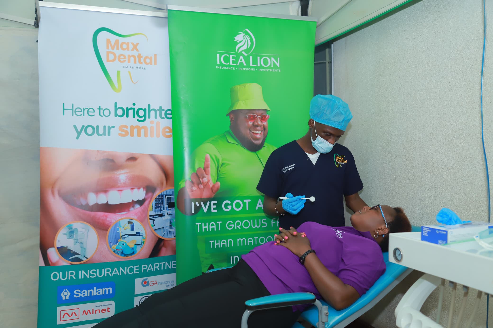 Client receives a professional dental review at the ICEA LION wellness camp.