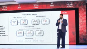 Javed Johar, the accountant, Executive CISCO Architecture, showcasing how the Network as a Service (NaaS) works. This subscription-based enterprise solution enables businesses to access a scalable, secure, and fully managed network infrastructure without the need for upfront hardware investment.