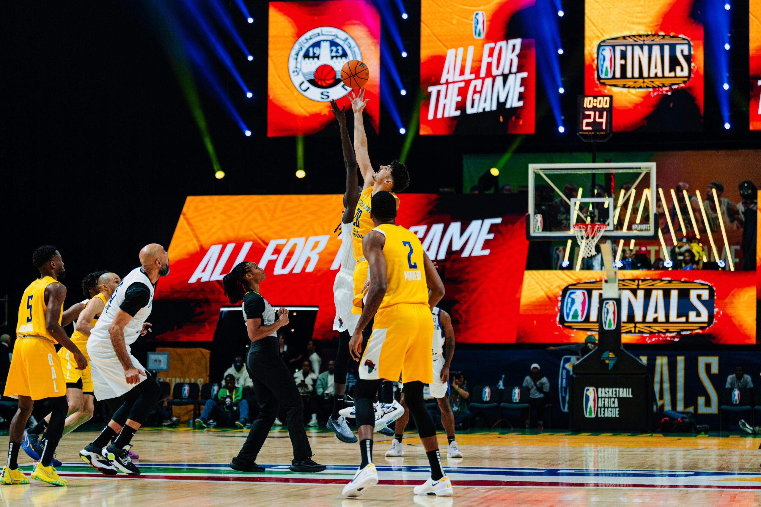 Petro de Luanda (Angola) take on US Monastir (Tunisia) at SunBet Arena in Pretoria, South Africa on June 9, 2025 (Photo by Armand Lenoir, BAL/Getty Images)