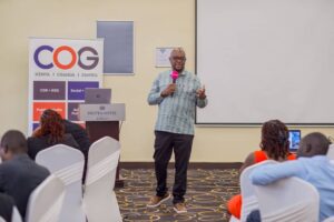 Douglas Kativu, Director of GRI Africa during his speech at the ESG Summit 2025